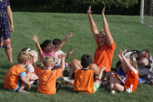National Free Fun Day Coach and Players Cheering