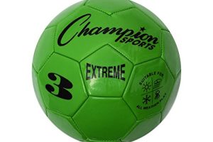 Champion Sports Extreme Series Soccer Ball, Size 3 – Youth League, All Weather, Soft Touch, Maximum Air Retention – Kick Balls for Kids Under 8 – Competitive and Recreational Futbol Games, Green