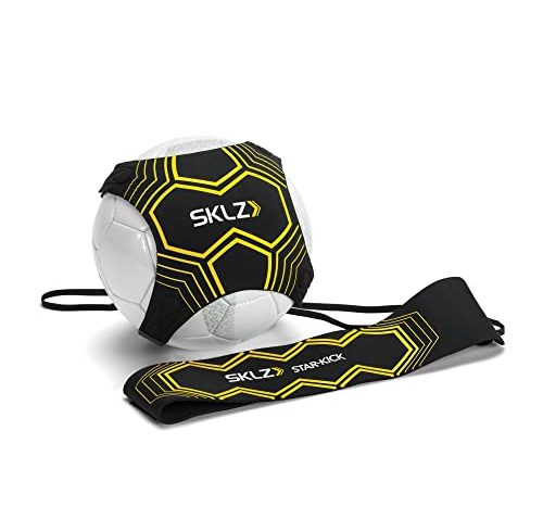 SKLZ Star-Kick Hands-Free Adjustable Solo Soccer Trainer – Fits Ball Sizes 3, 4, and 5 (Black)