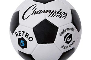 Champion Sports Retro Soccer Ball, Size 5 , Black/White
