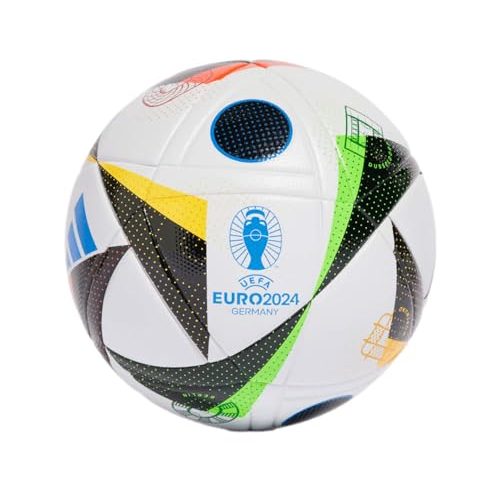 adidas Unisex-Adult EURO24 League Soccer Ball, White/Black/Glory Blue, 4